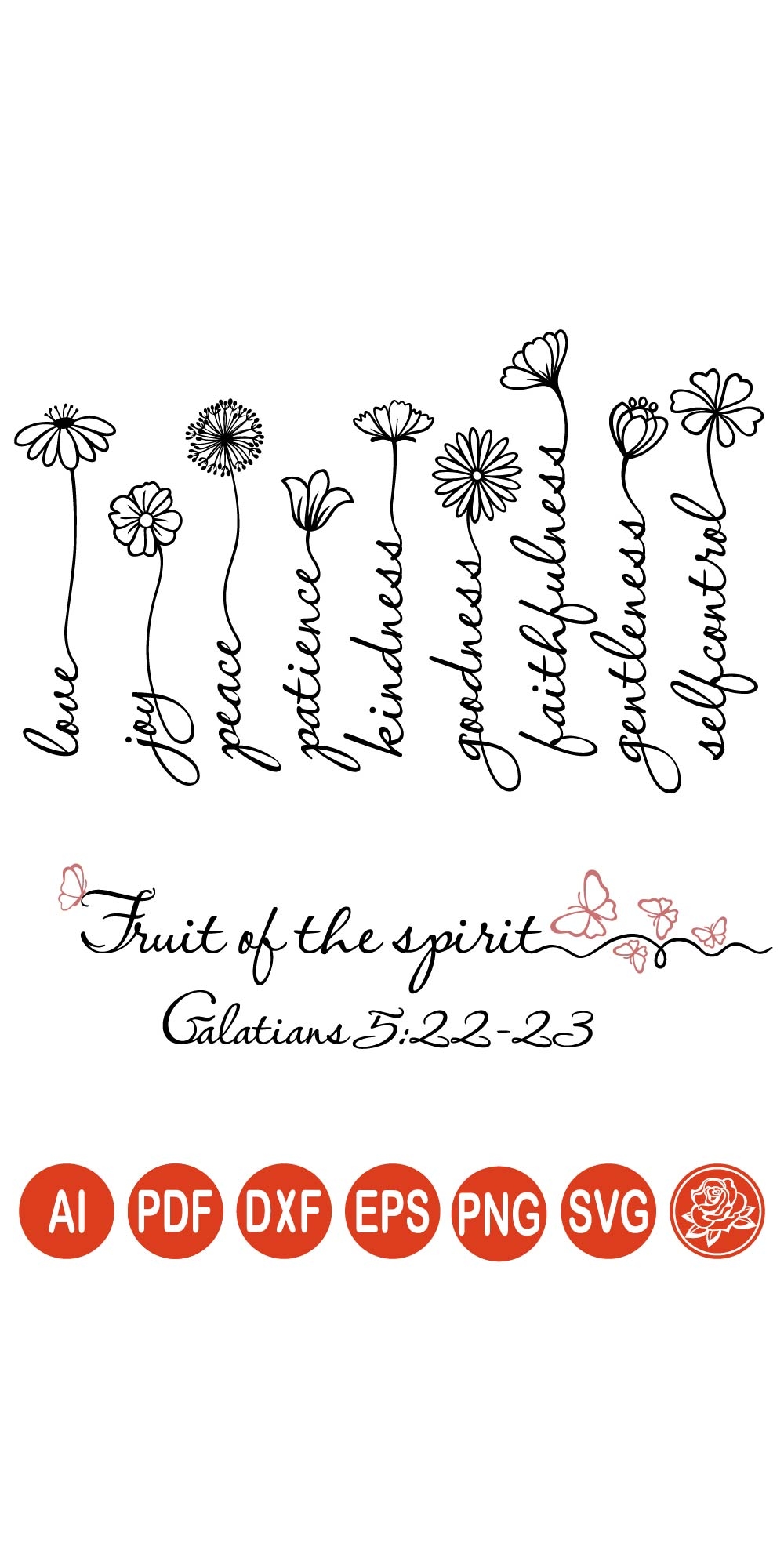 Fruit Of The Spirit SVG Bible Verse Galatians 5 22 23