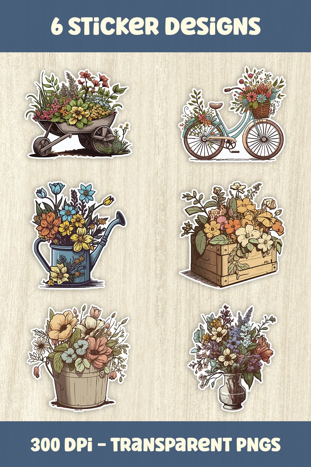 Spring flowers sticker bundle