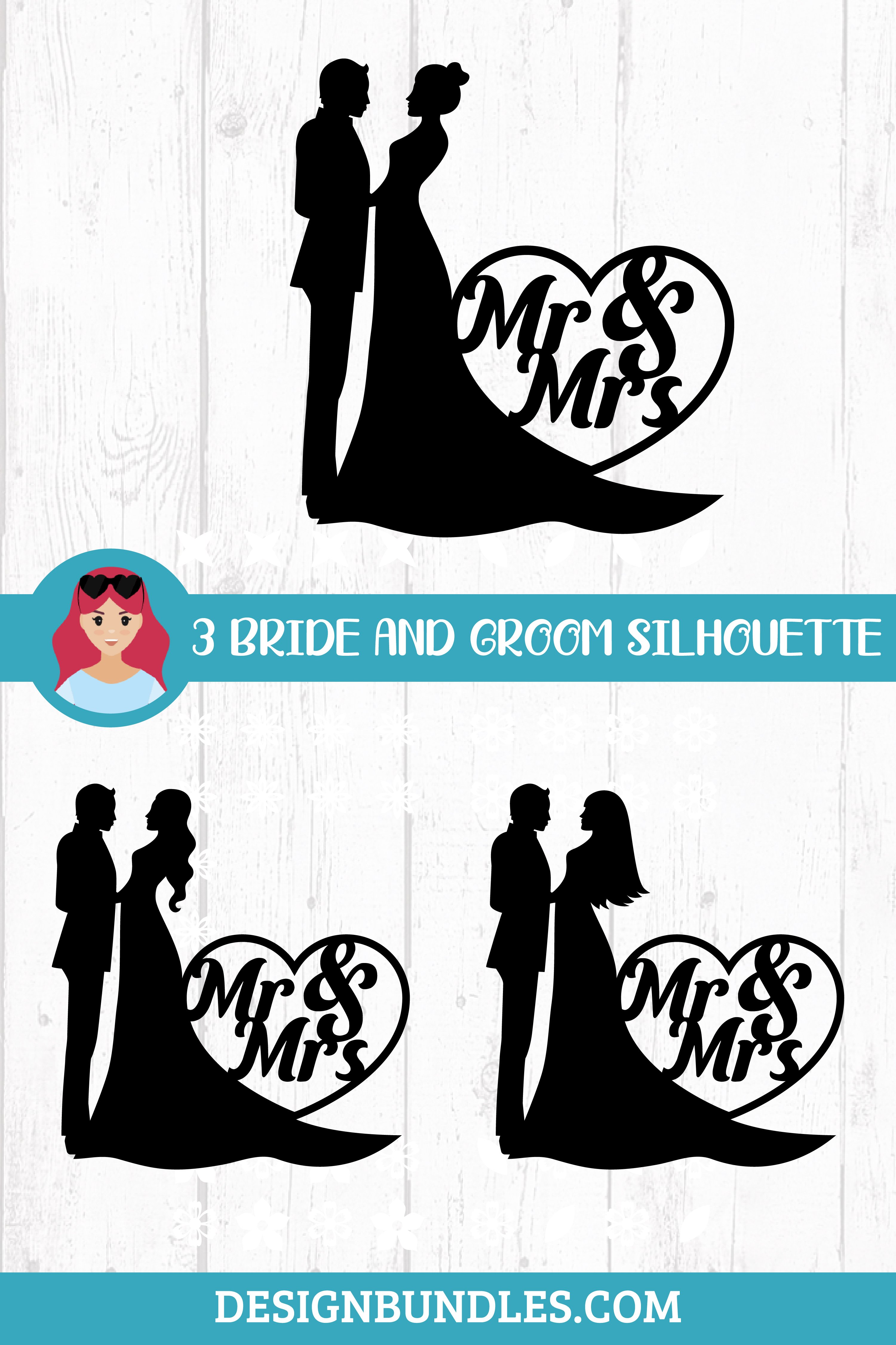 3 Bride and groom silhouette, ut file, paper cut,wedding SVG, image size:3000x4500