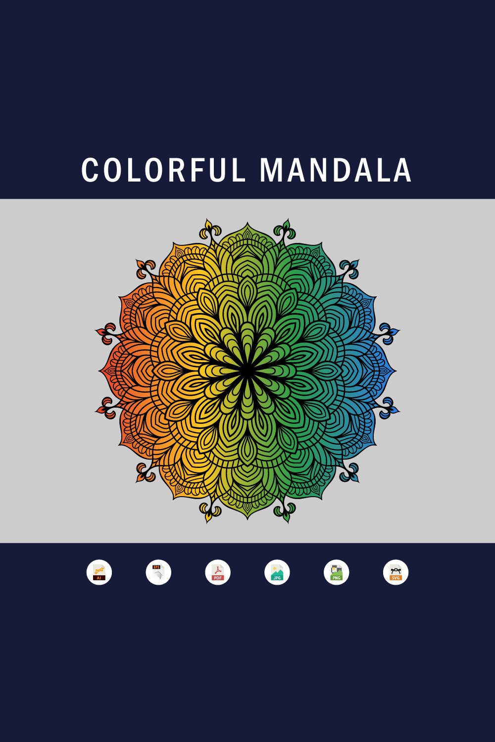 Colorful Mandala Editable Ai and Canva Element (2349256)