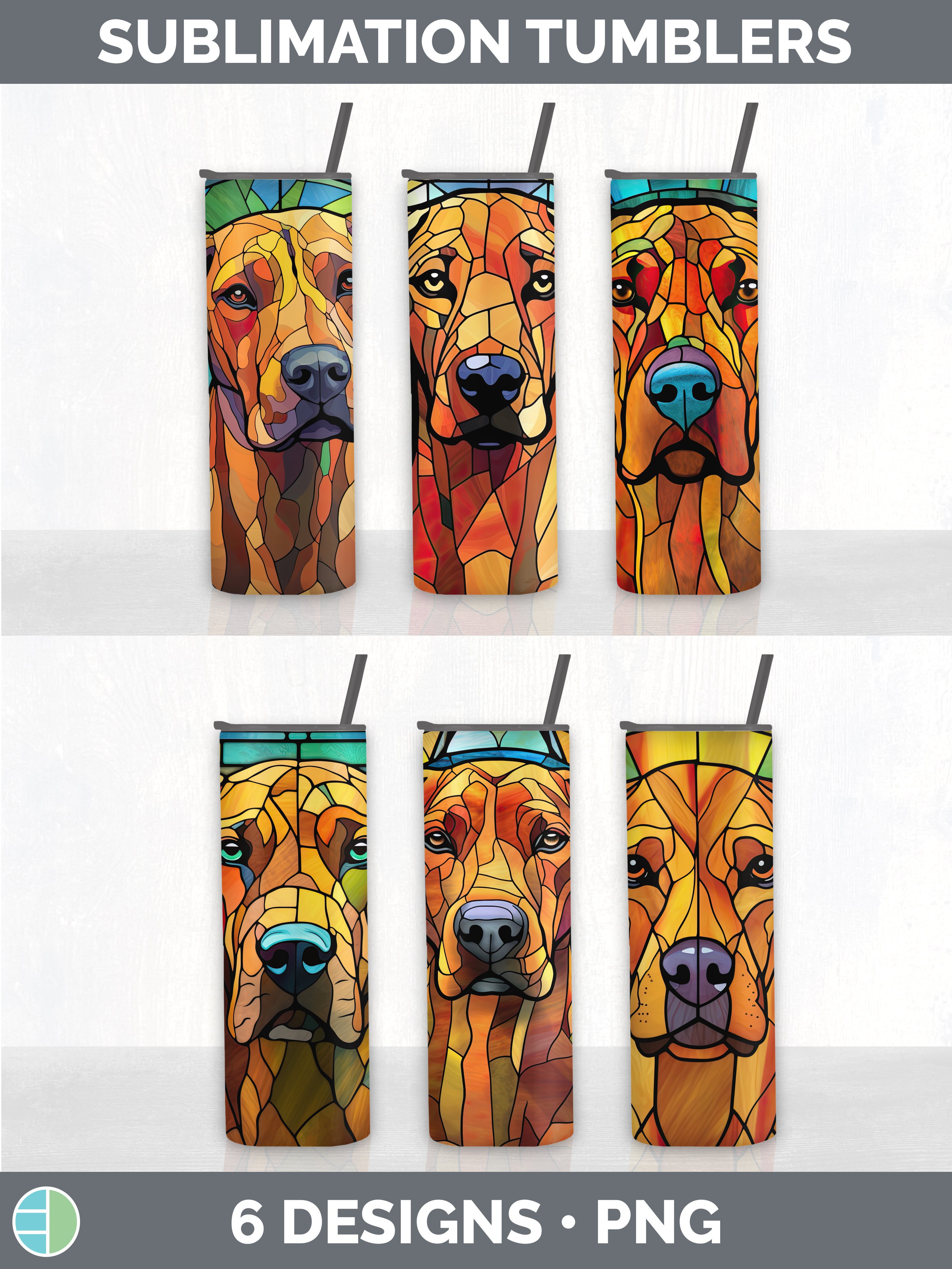 Stained Glass Pattern Rhodesian Ridgeback Stained Glass Rhodesian Ridgeback Dog Tumbler | Sublimation
