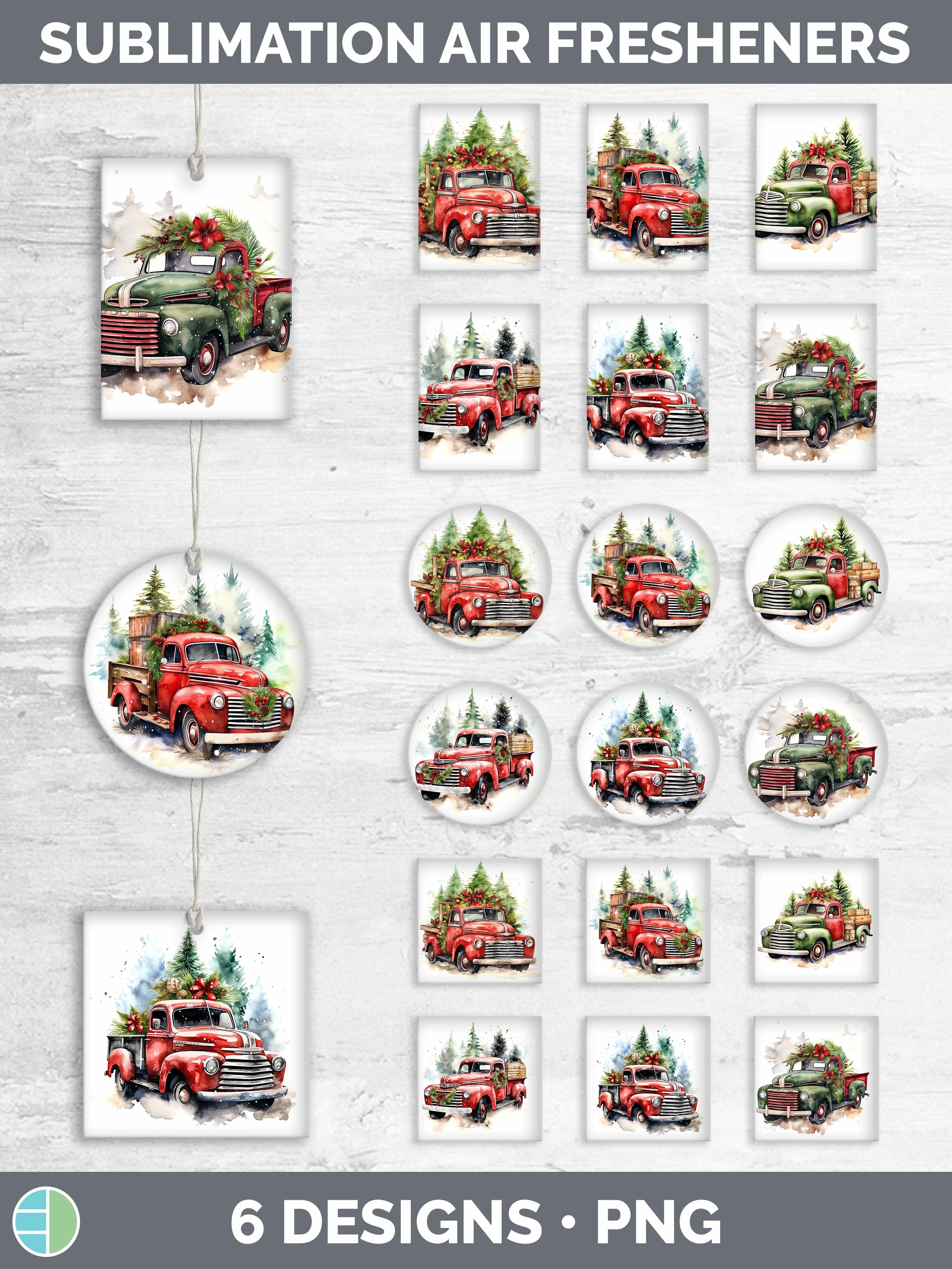 Christmas Vintage Truck Air Freshener | Bundle Car Freshener