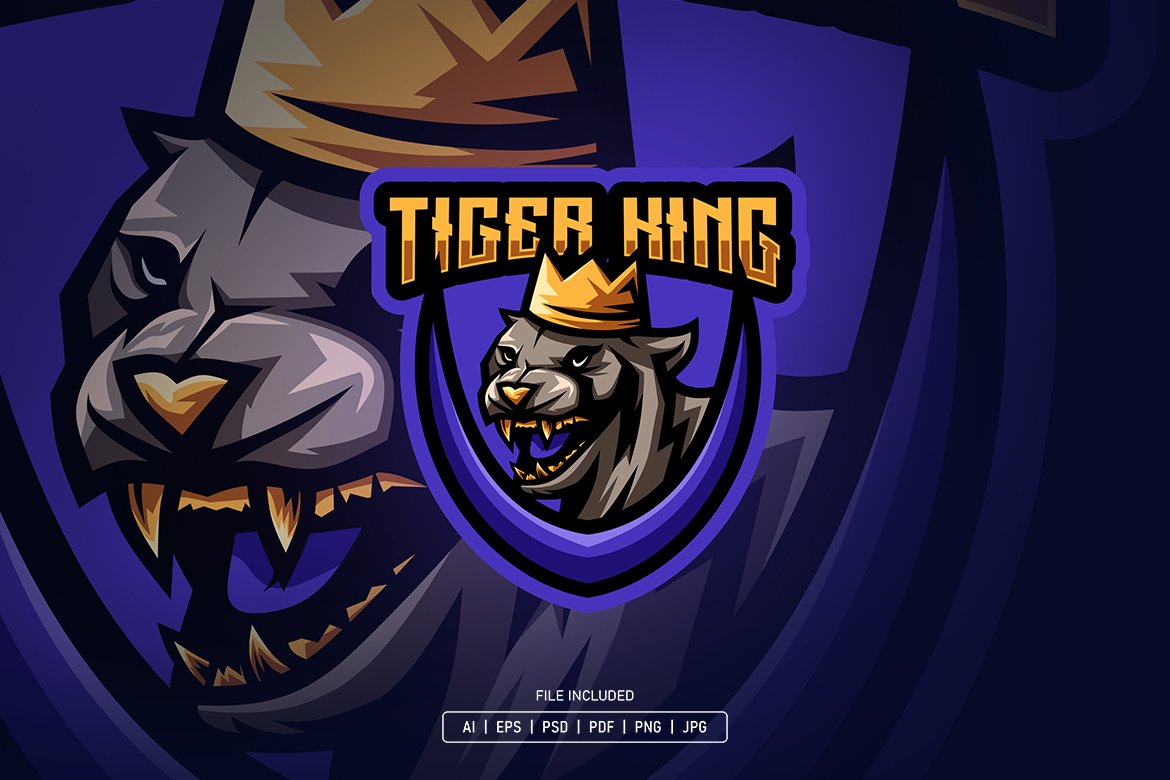 tiger king mascot logo