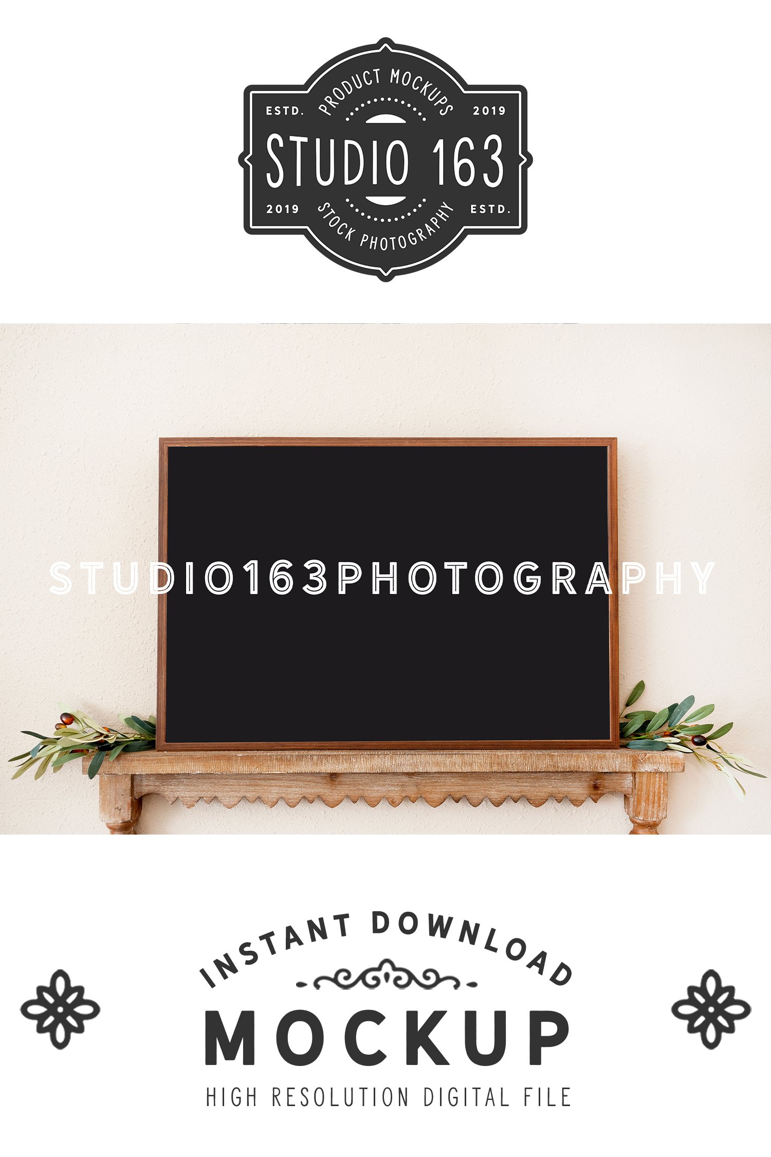 16x24 Wood Sign Mockup, Chalkboard Sign, JPEG