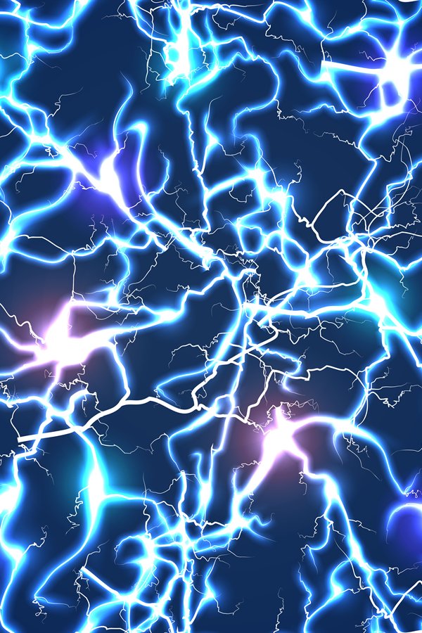 Electric blue vector lightning seamless pattern (821162)
