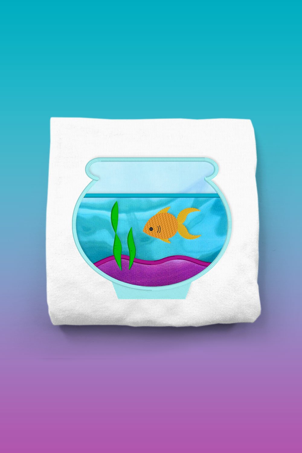 Fish Bowl Applique Embroidery File