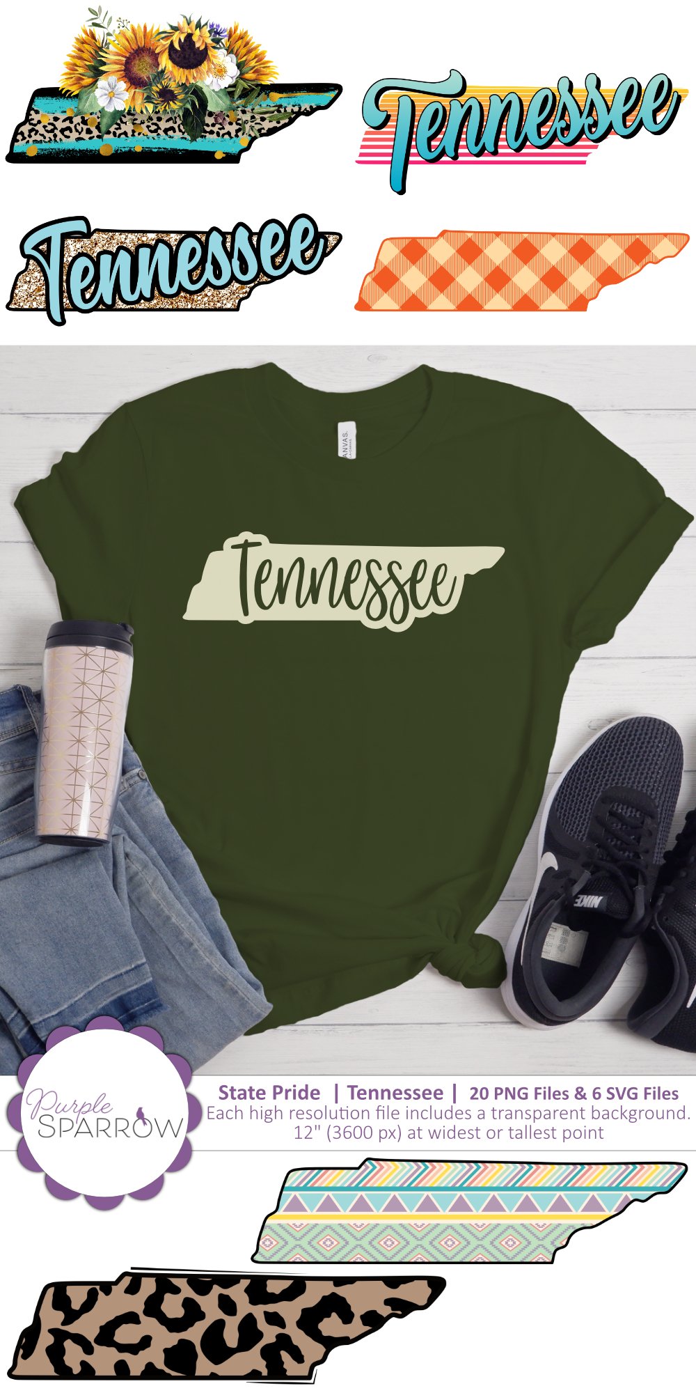 State Pride | Tennessee | 20 PNG Files and 6 SVG Files