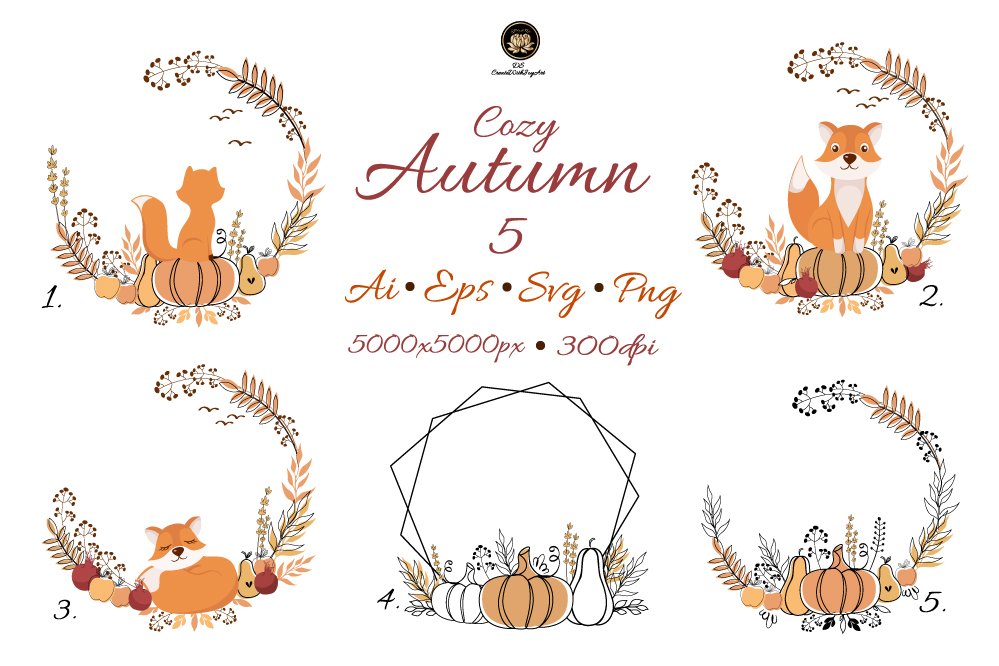 Fall Color Rectangle Frame Svg Floral autumn frame SVG