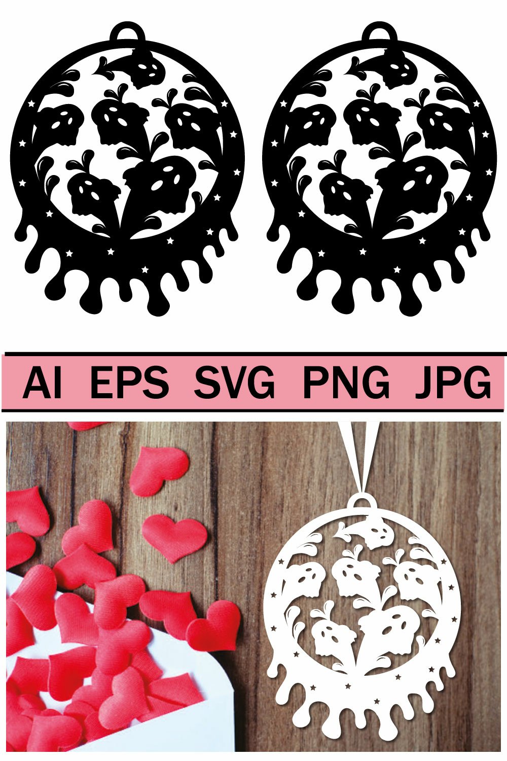 Earrings and pendants for Halloween, svg template (2159916)