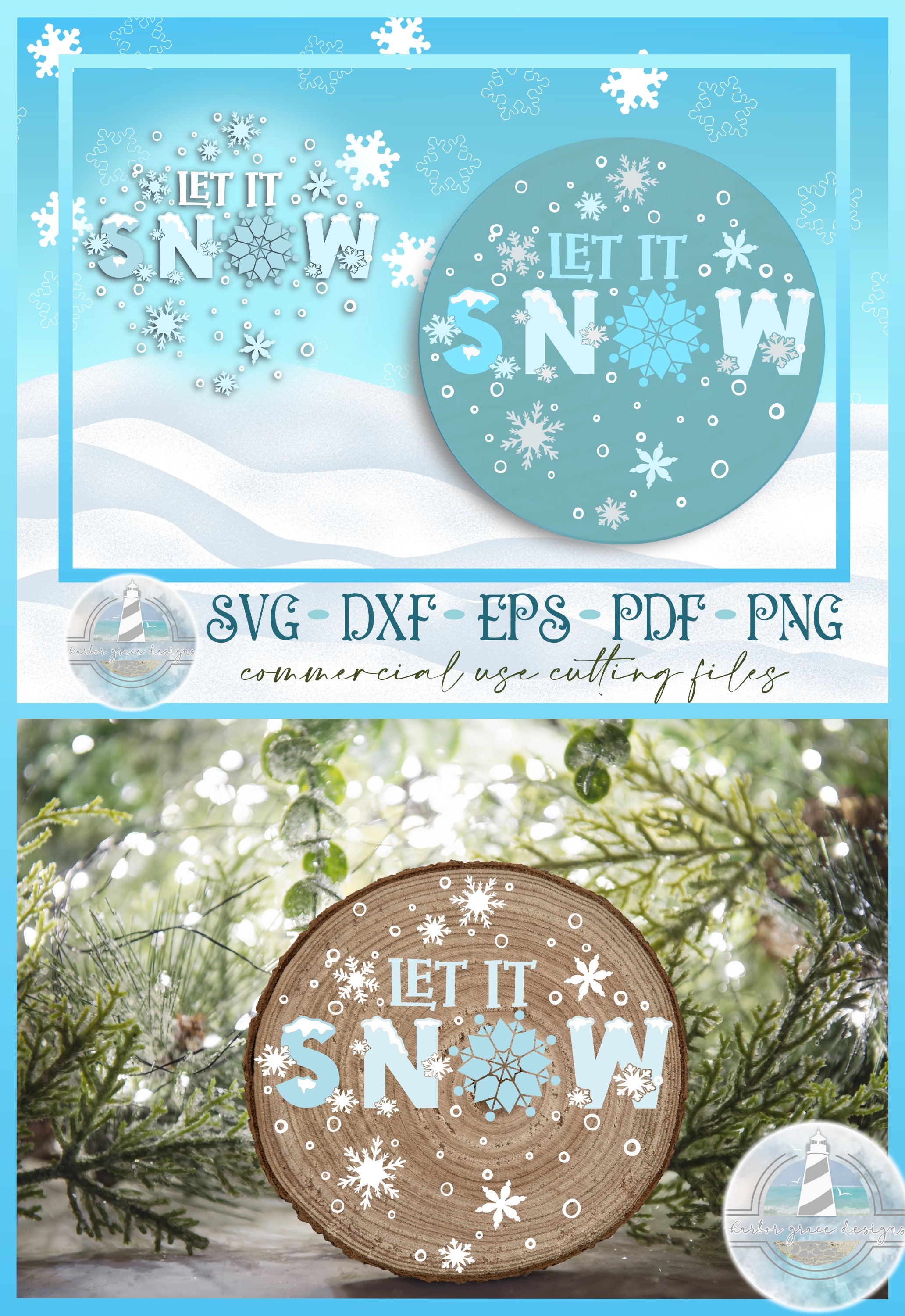 Christmas SVG | Let It Snow Snowman Round Sign SVG (1678701)