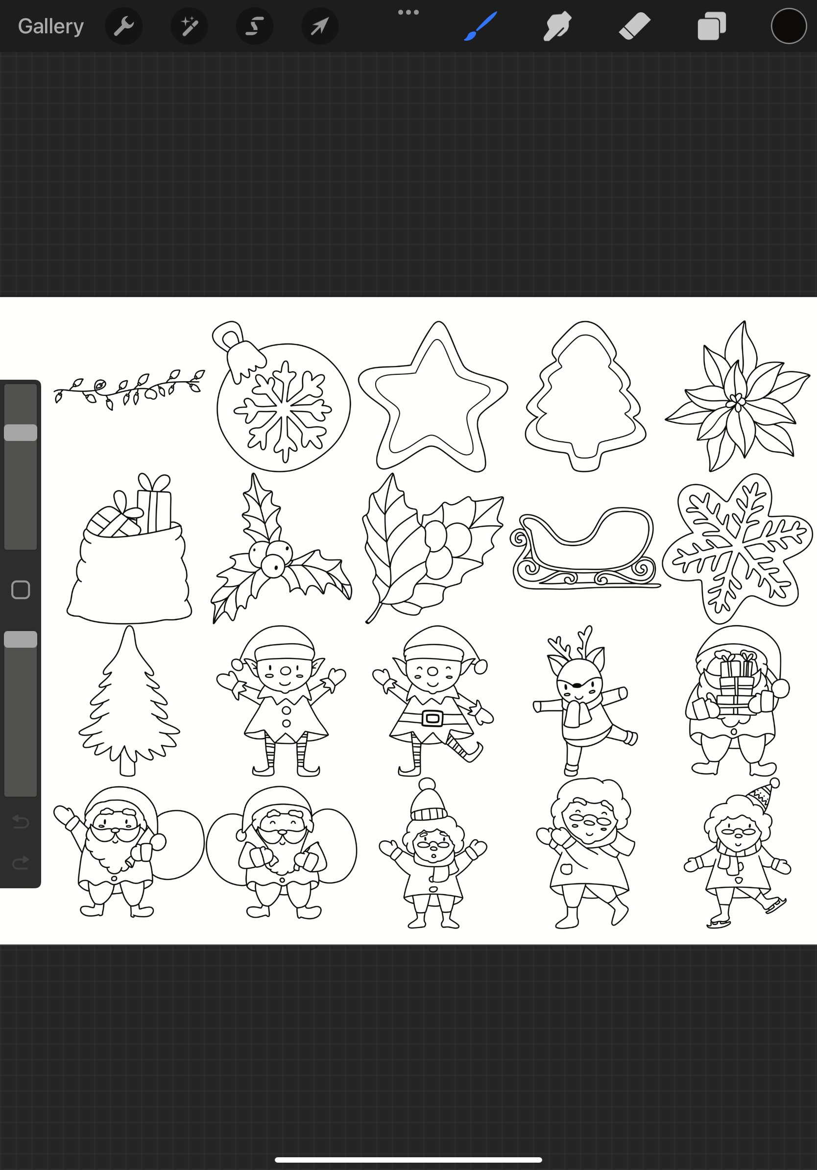 Christmas Winter Elements Procreate Brush Stamps (2250665)
