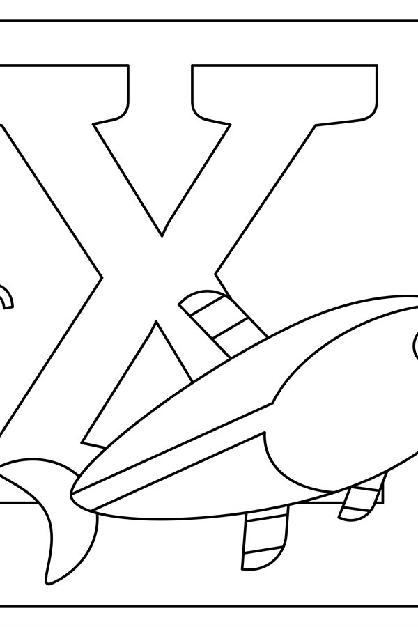 Letter X coloring page