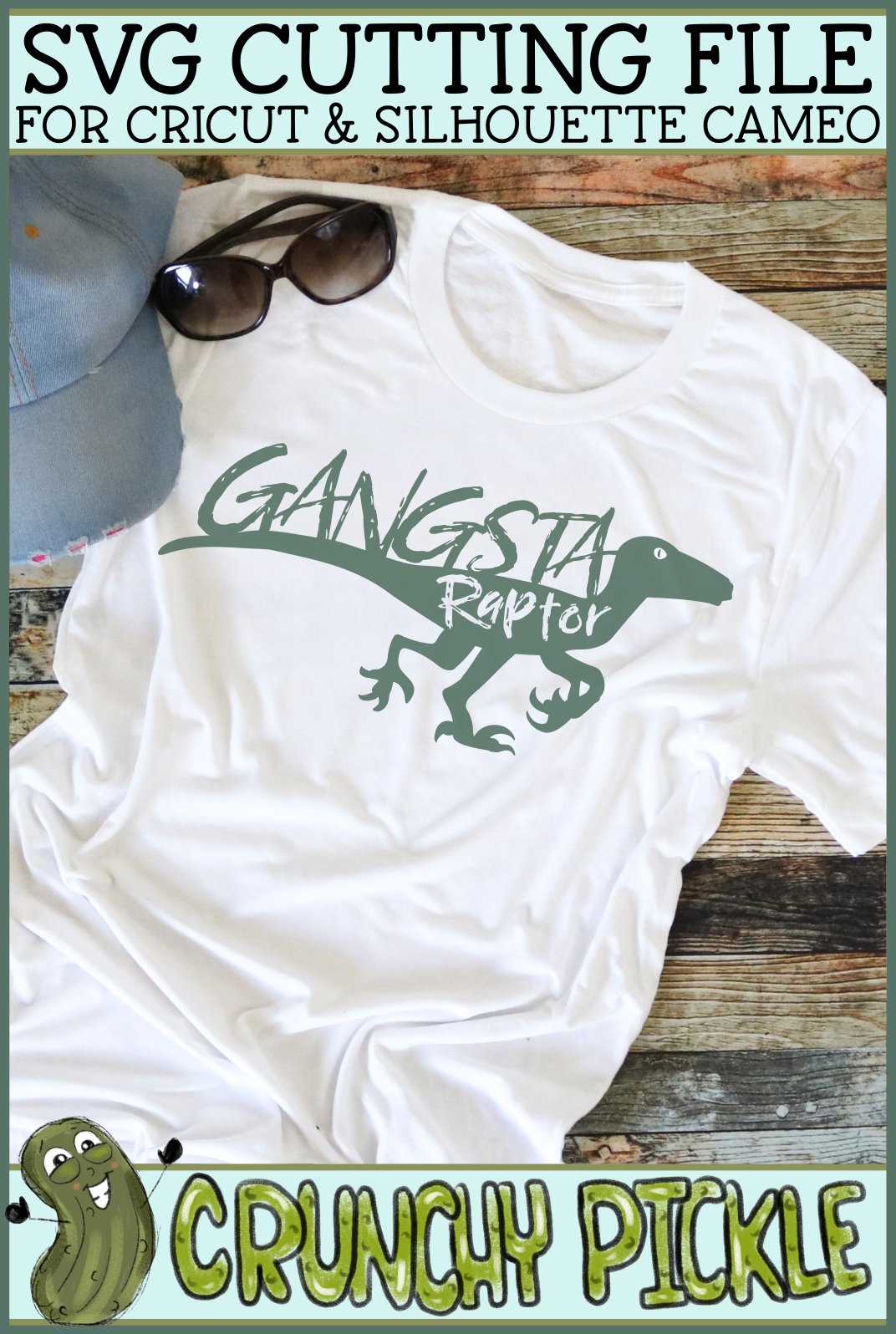 Gangsta Raptor Dinosaur svg