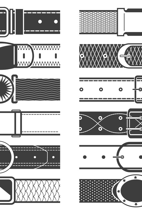 Vector belts with buckles