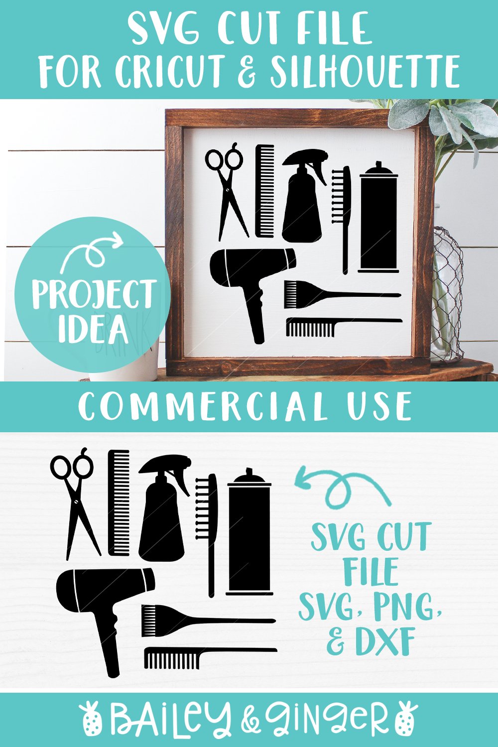 Hair Tools SVG Set Hairdresser SVG 8 Tools