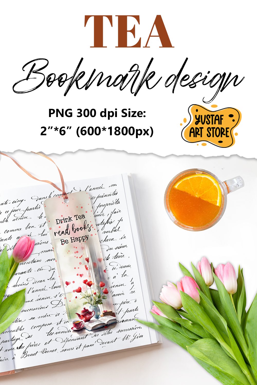 Tea Bookmark printable design. Book quote. Tea (3835538)