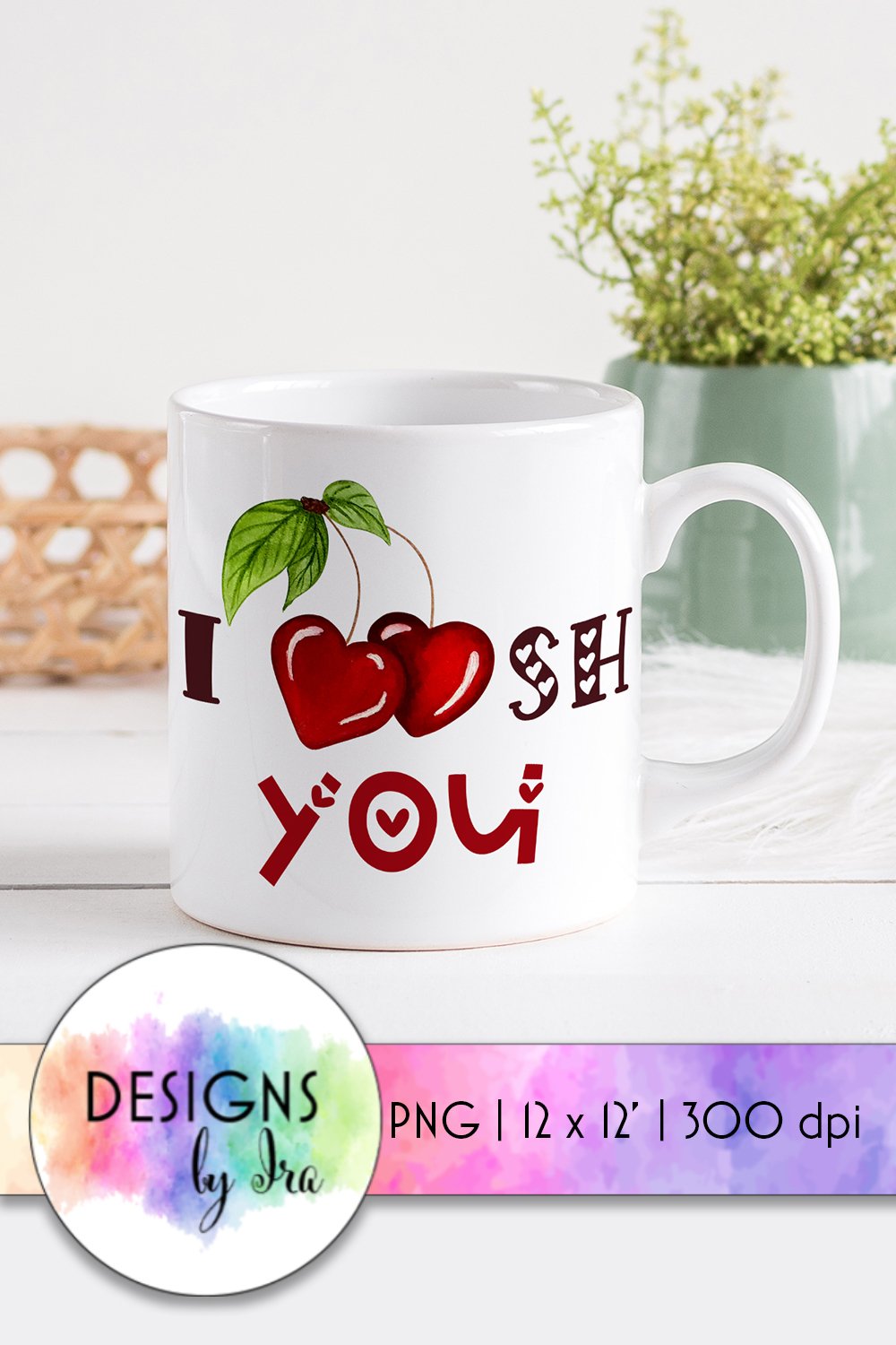 I Cherish You Print | Love Quotes | Red Cherries Print
