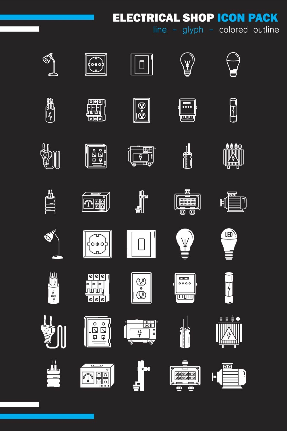 Electrical Shop Icon Pack