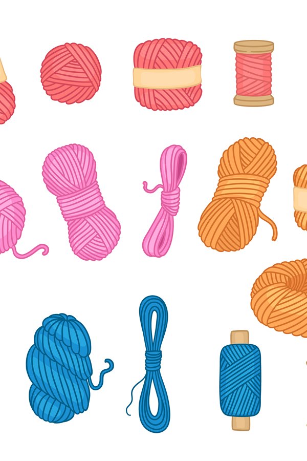 Threads collection. Sewing handicraft items tangle threads f