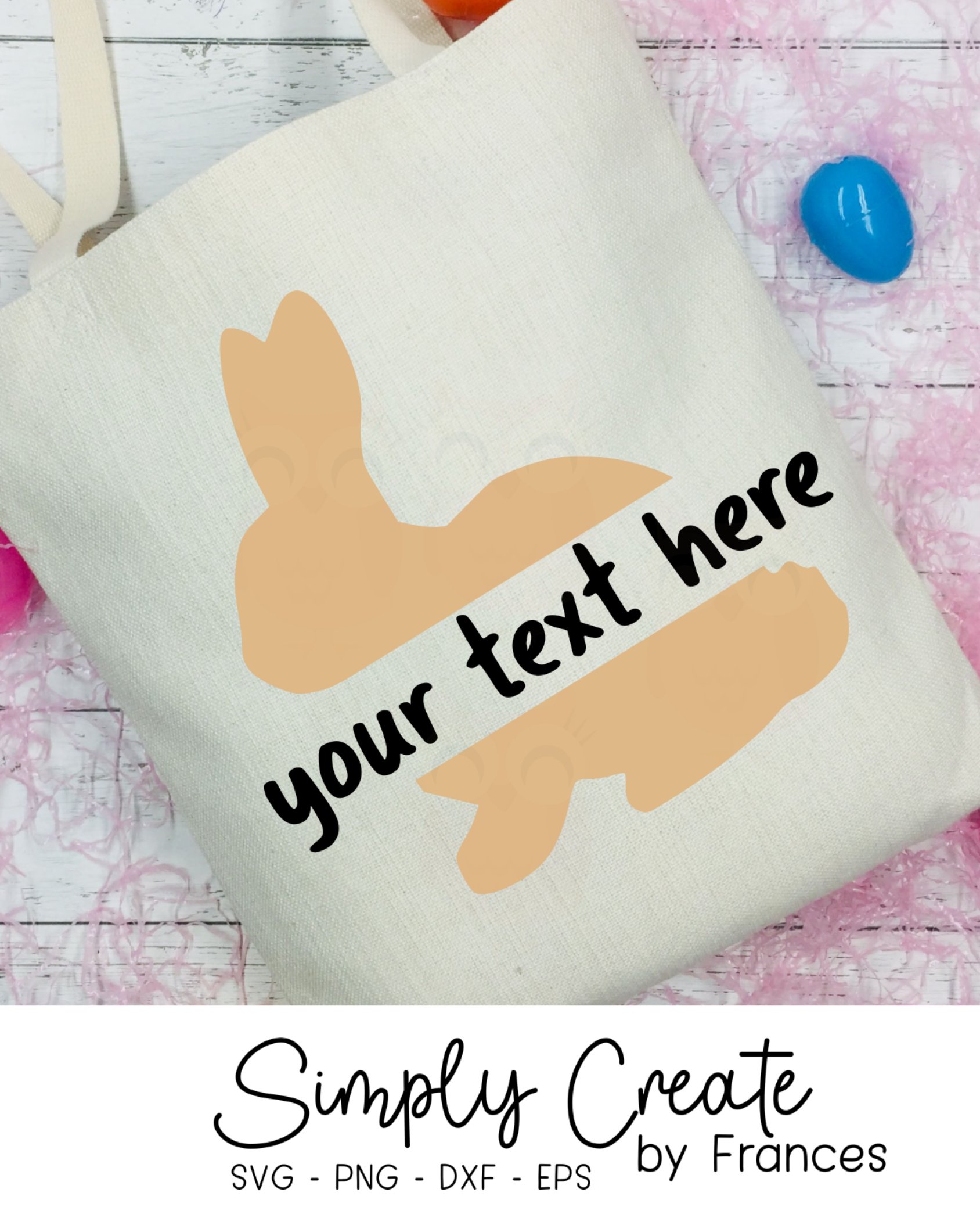 Split Rabbit SVG | Bunny Silhouette | Easter | Spring Time