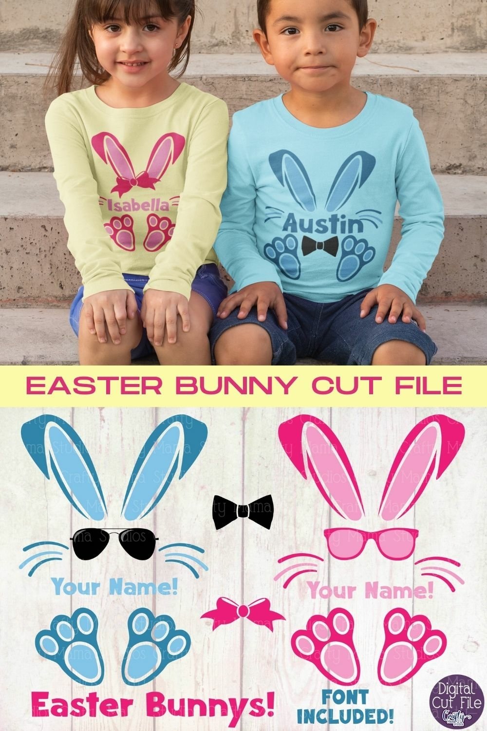 Kids Easter Bunny | Kids Easter Svg Design