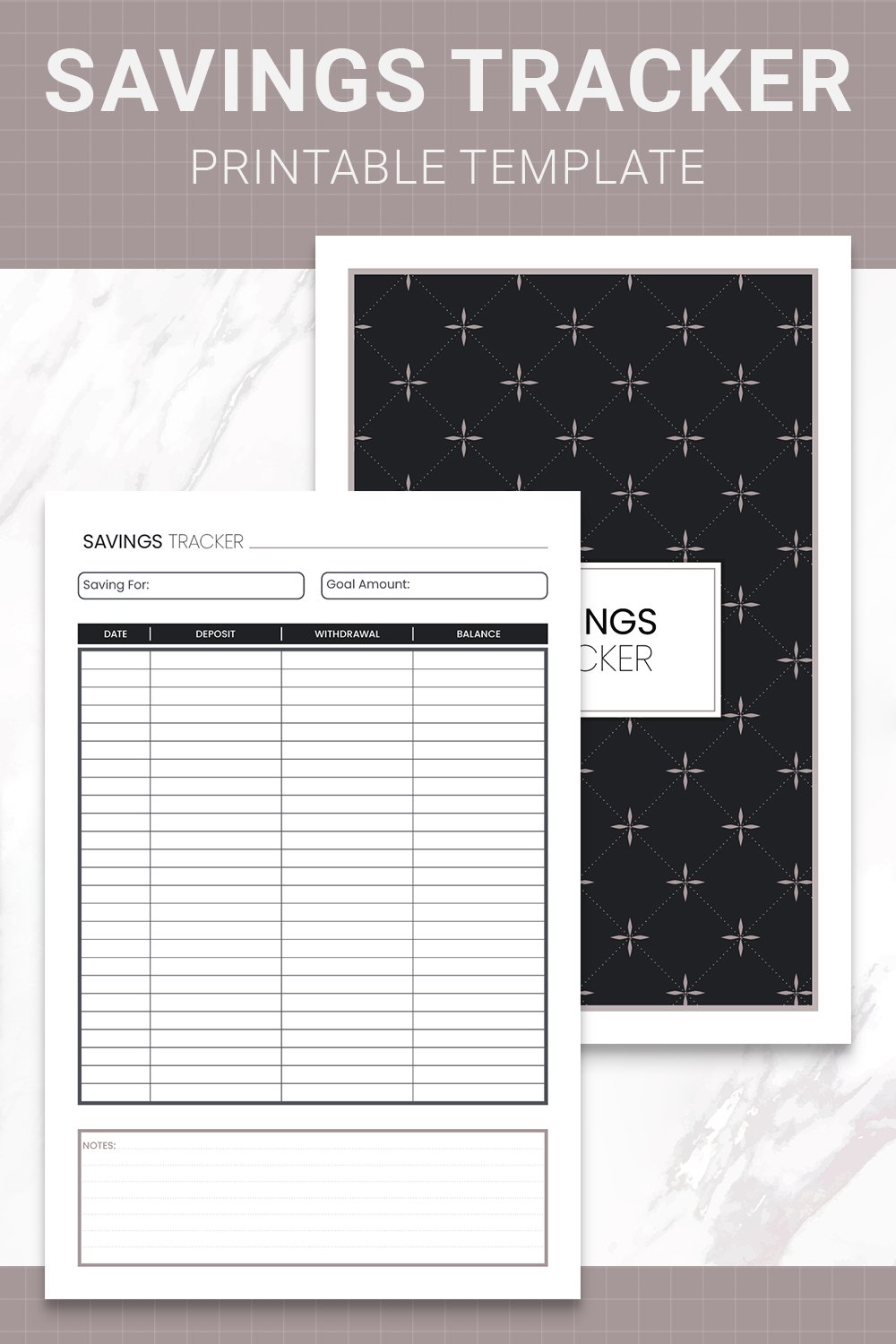 Savings Tracker Printable Template