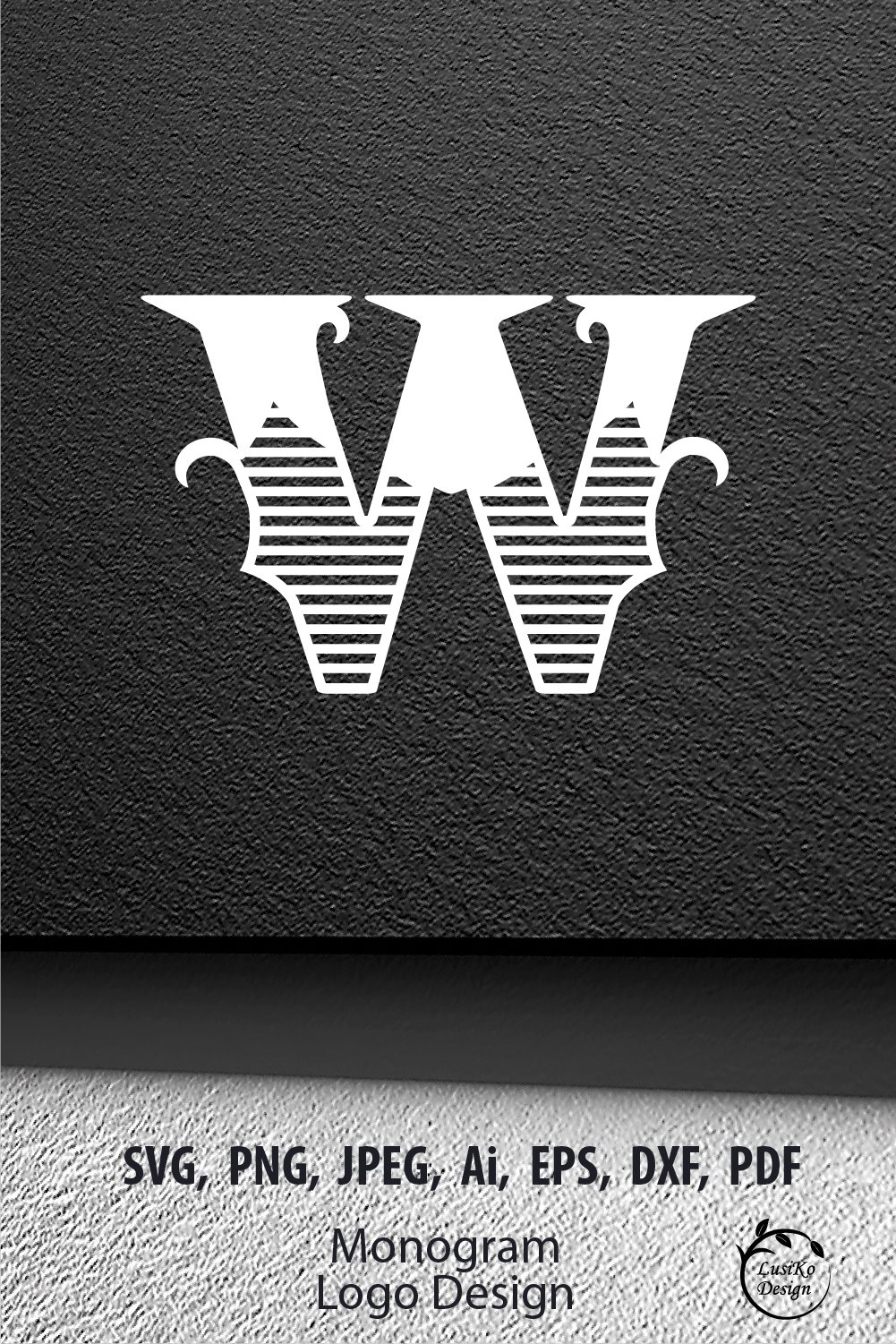 Monogram letter W. Logo Design Letter W. Men masculine sign