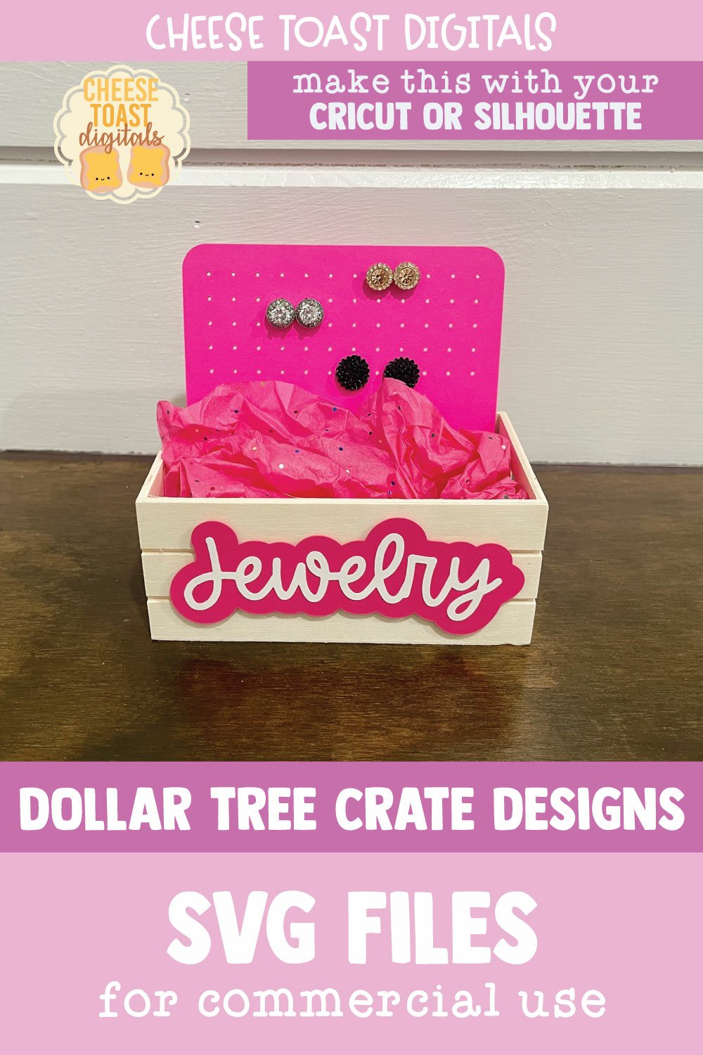 Earring Holder SVG Jewelry Box Dollar Tree Crate Insert