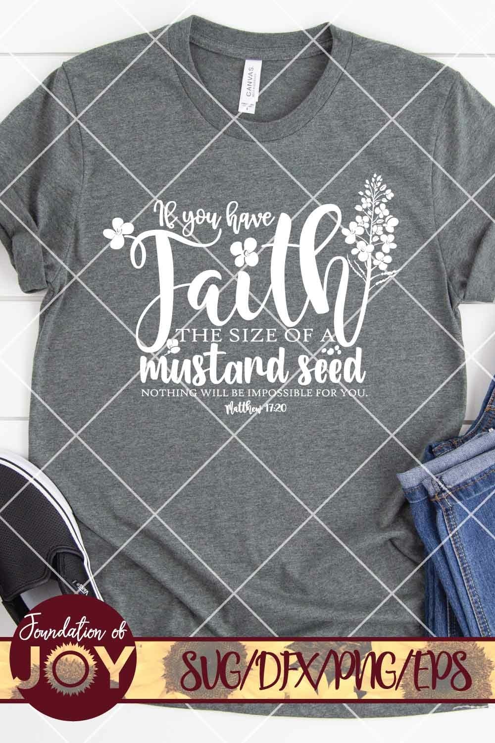 Faith of a Mustard Seed svg, Flowers svg, Bible Verse svg