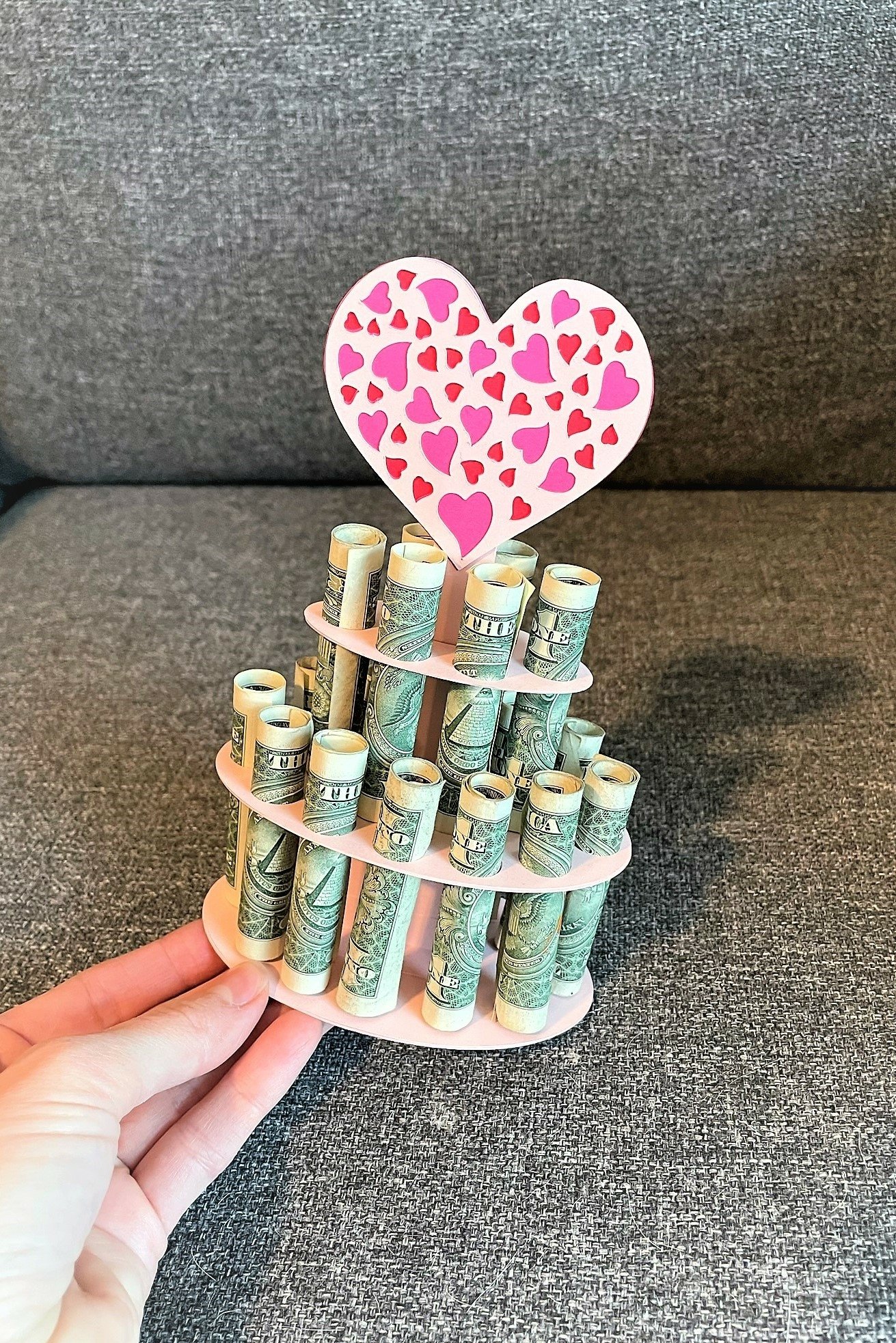 Money Cake Holder Valentine's Day Birthday Papercut