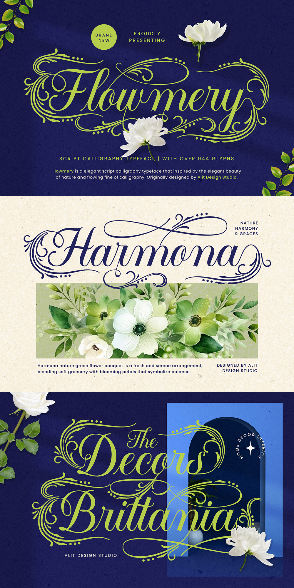Flowmery - A Naturally Elegant Calligraphy Script