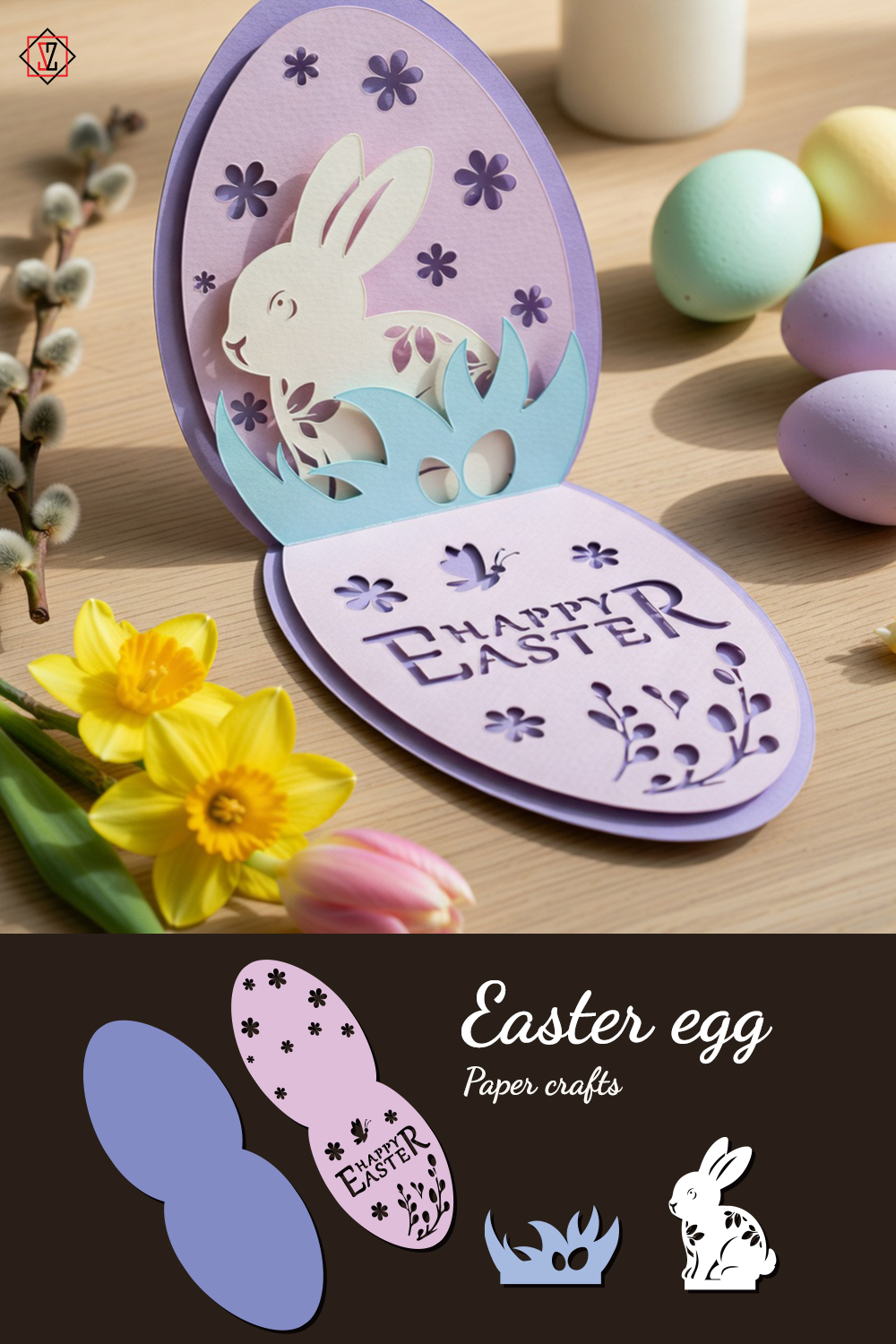Easter Egg with a Rabbit. Paper Crafts