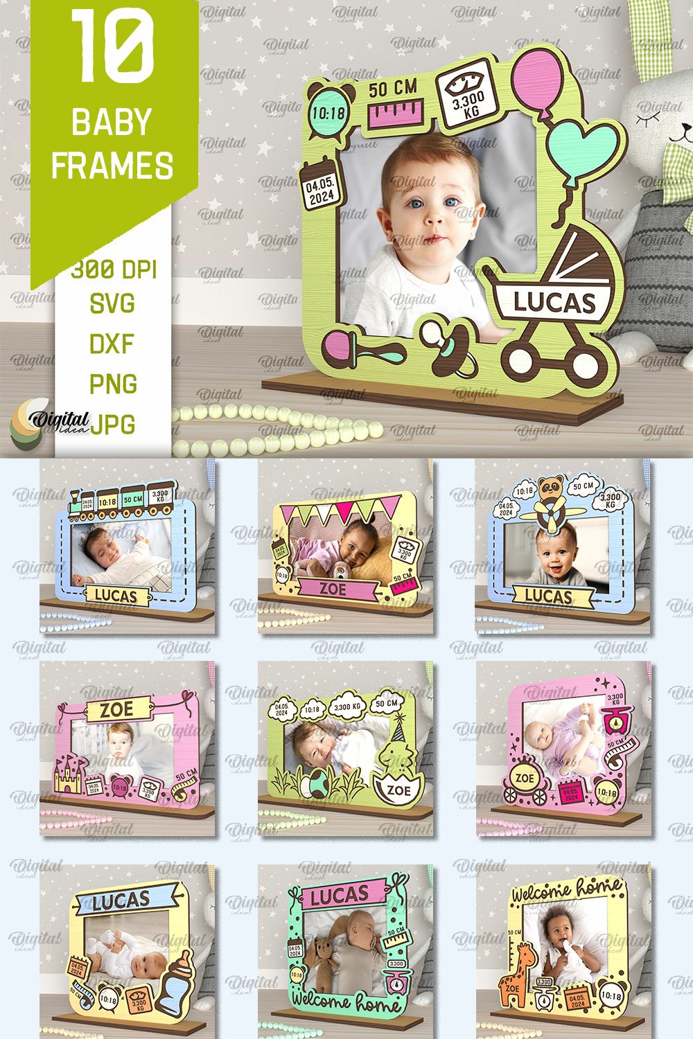 Personalized Baby Photo Frames Laser Cut Bundle