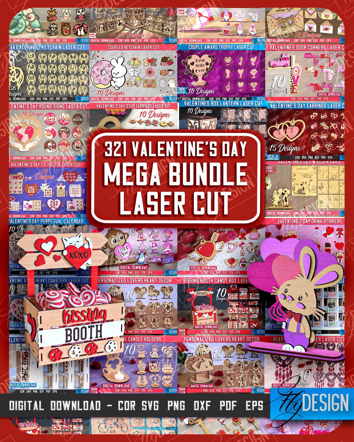 Valentines Day Laser Cut Mega Bundle| 321 (4997500)
