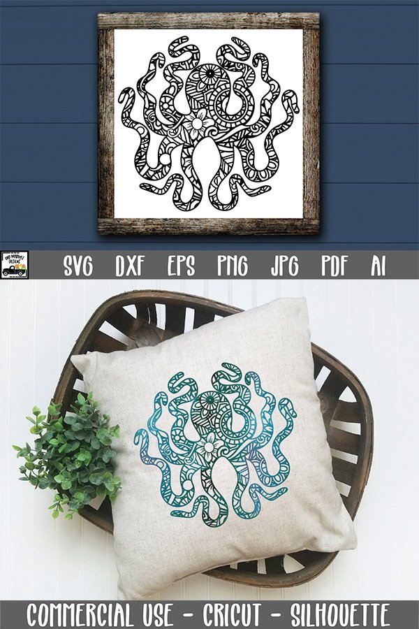 Mandala Octopus SVG File (936818) | SVGs | Design Bundles