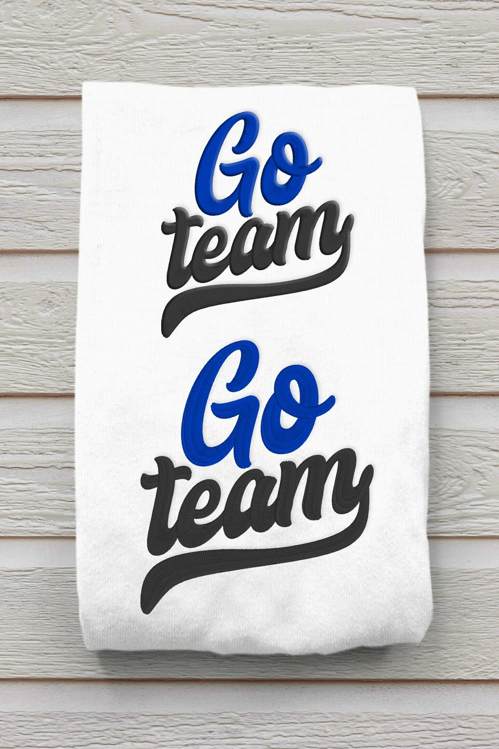 Go Team Script Letters Embroidery File
