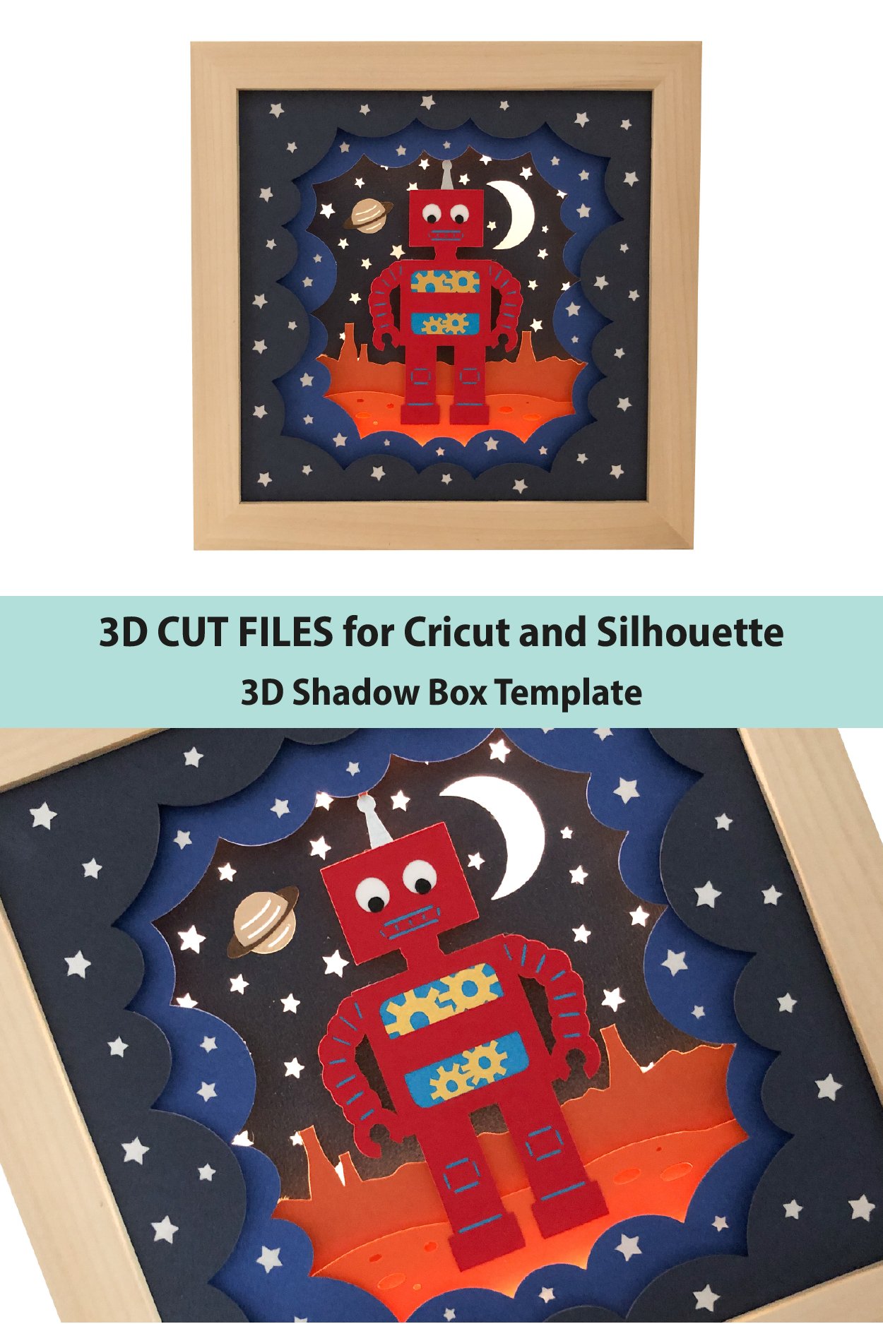 Robot 3D Shadow Box Layered Papercut Template (1157205) | Paper Cutting ...