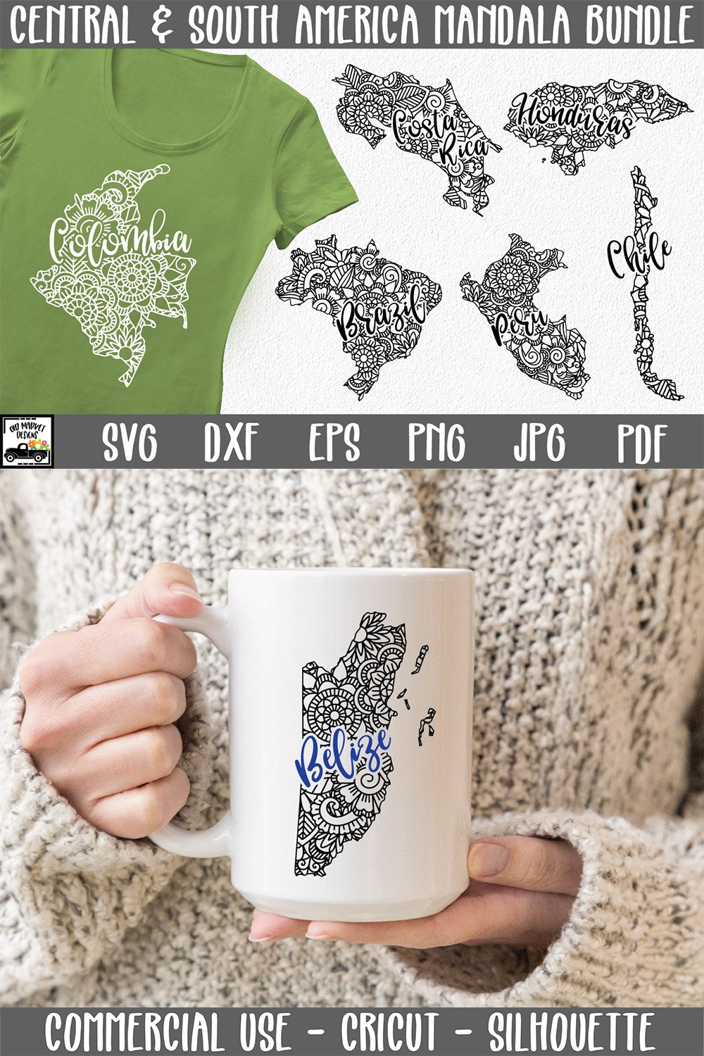 Central and South America Countries Mandala SVG Bundle