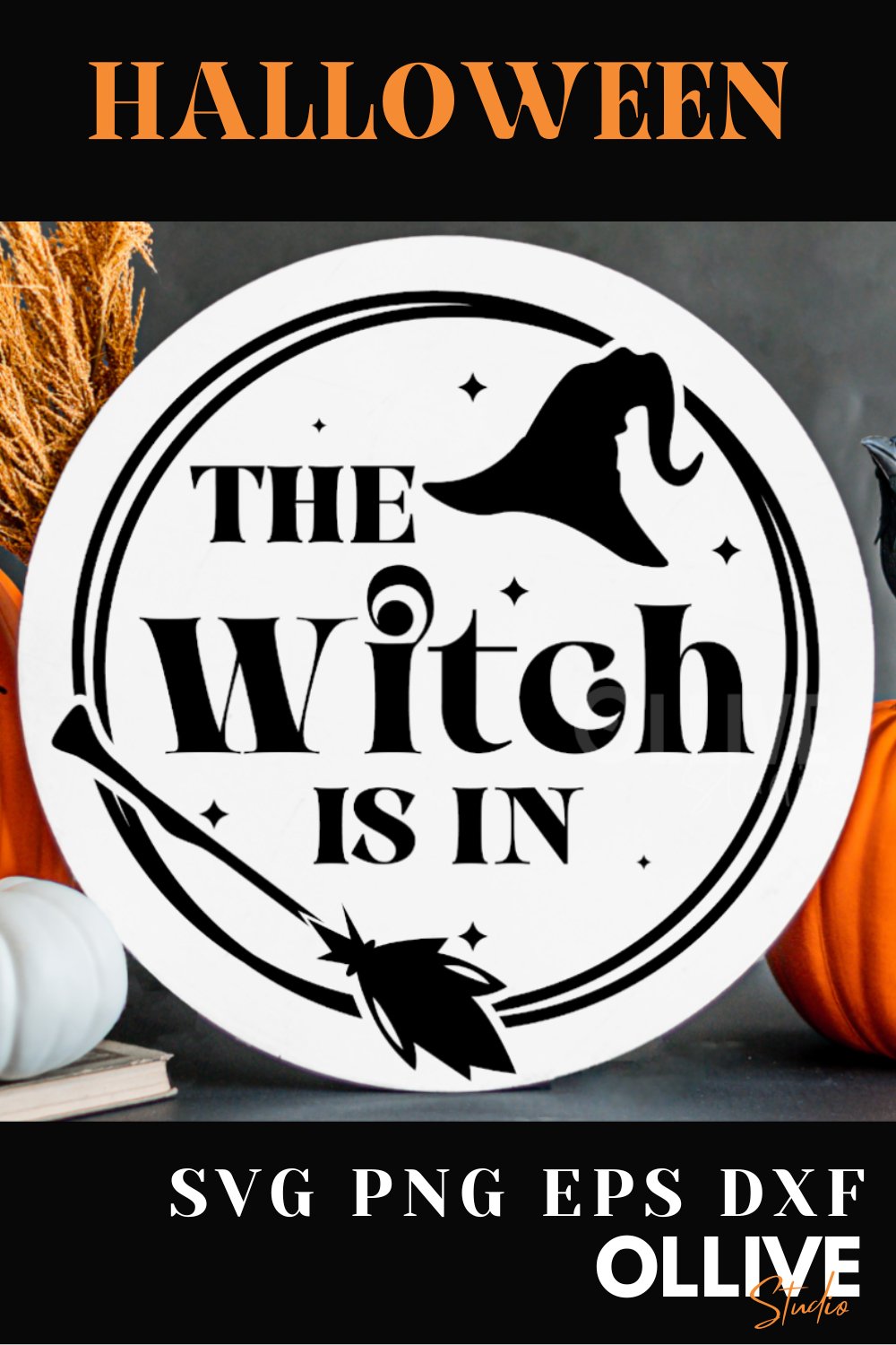 The Witch Is In Halloween Sign SVG