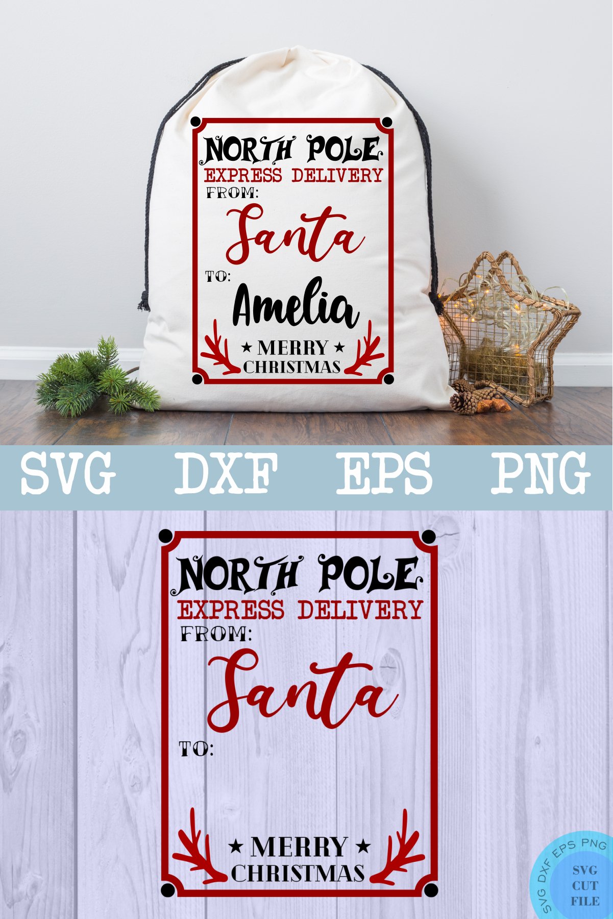 Santa Sack Svg - Santa Bag Svg
