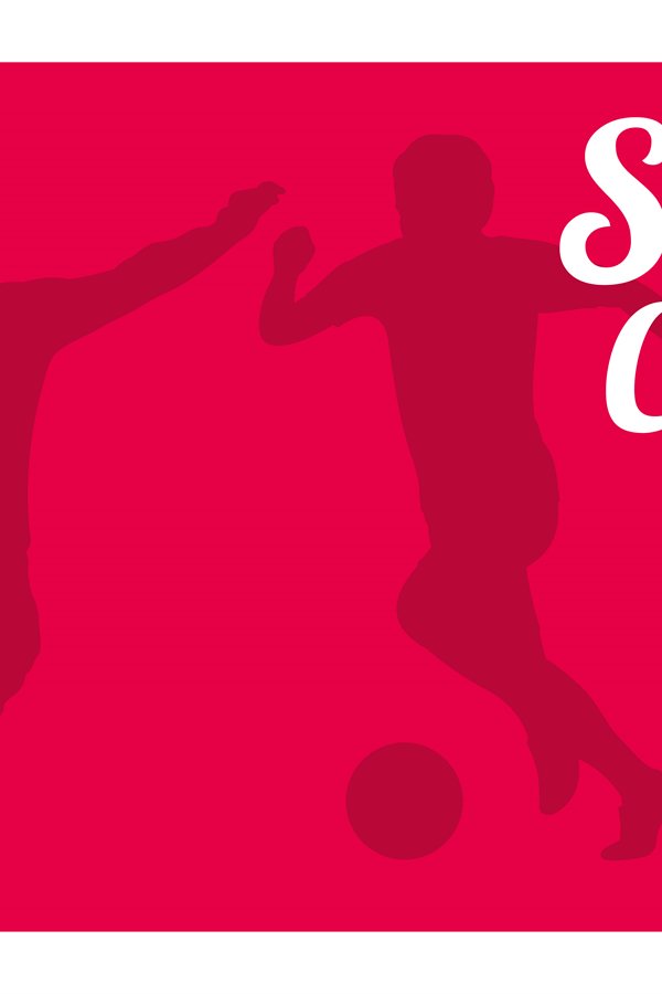 Red horizontal football, soccer vector poster (850907)