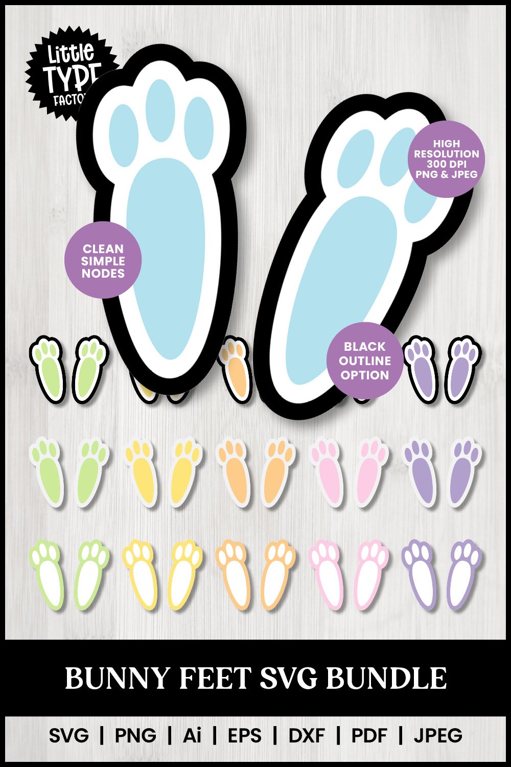 BUNNY FEET SVG Bundle Rabbit Feet Clipart Set