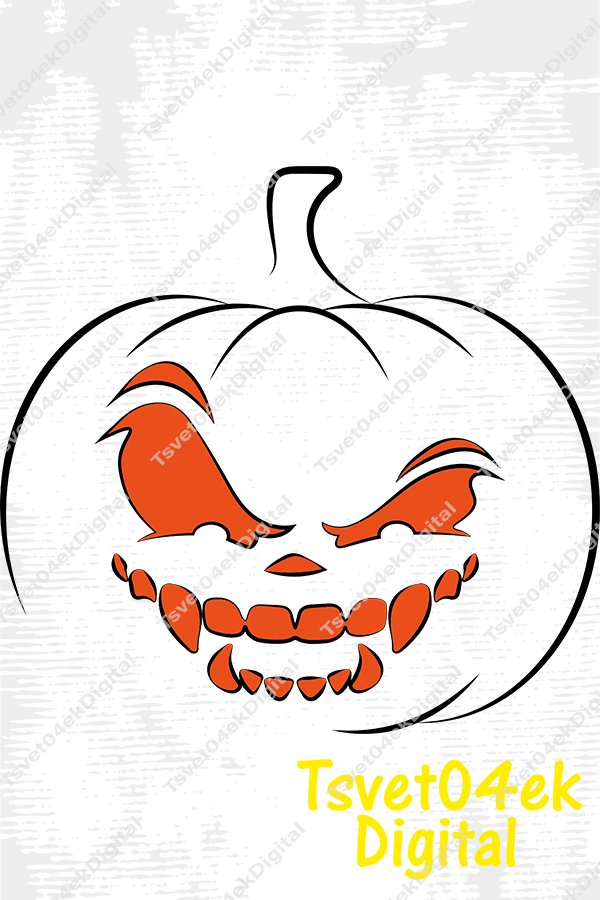 Angry pumpkin for halloween illustration