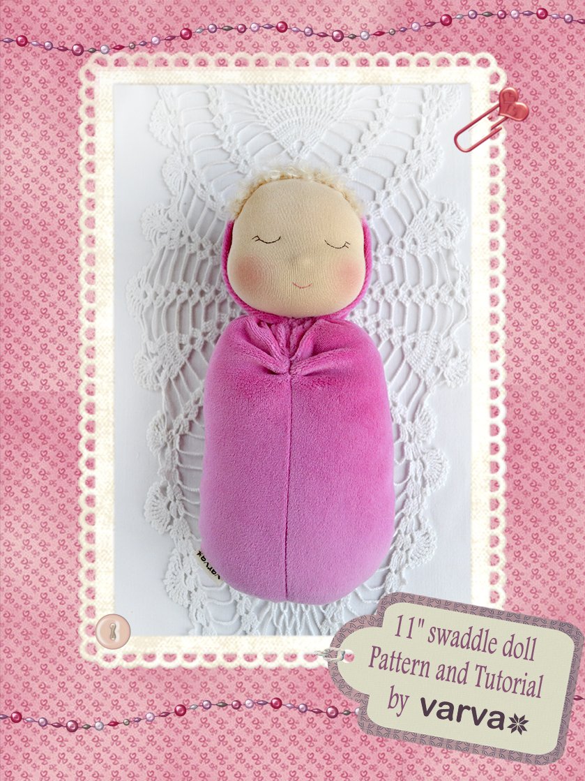 11''/27cm Waldorf swaddle doll PDF pattern & tutorial