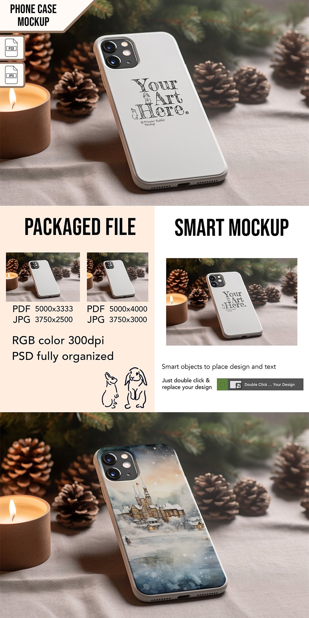 Phone Case Smart Mockup PSD & JPG Template Graphic (2782703)