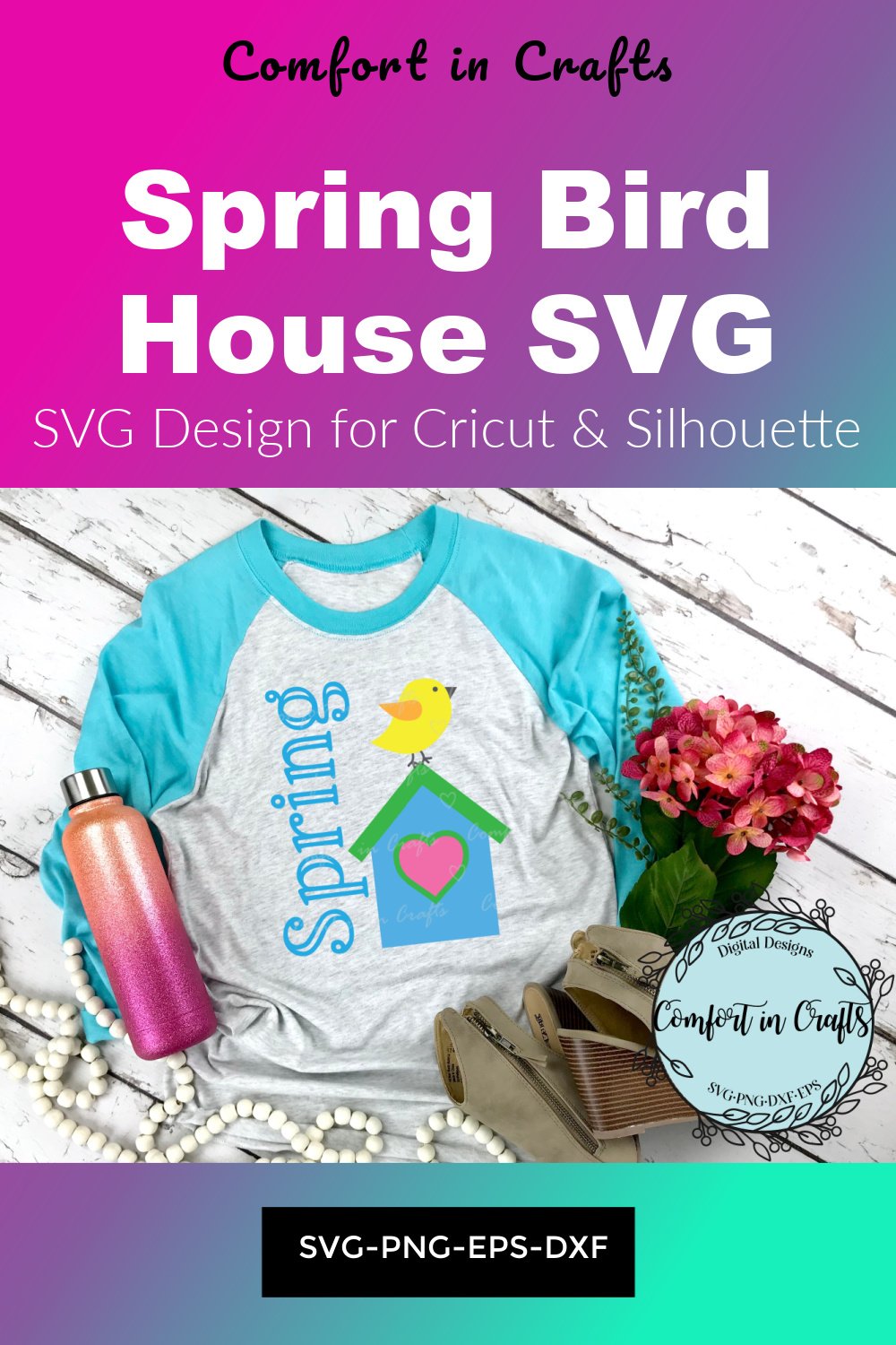 Spring House Svg Spring Bird House SVG and Sublimation
