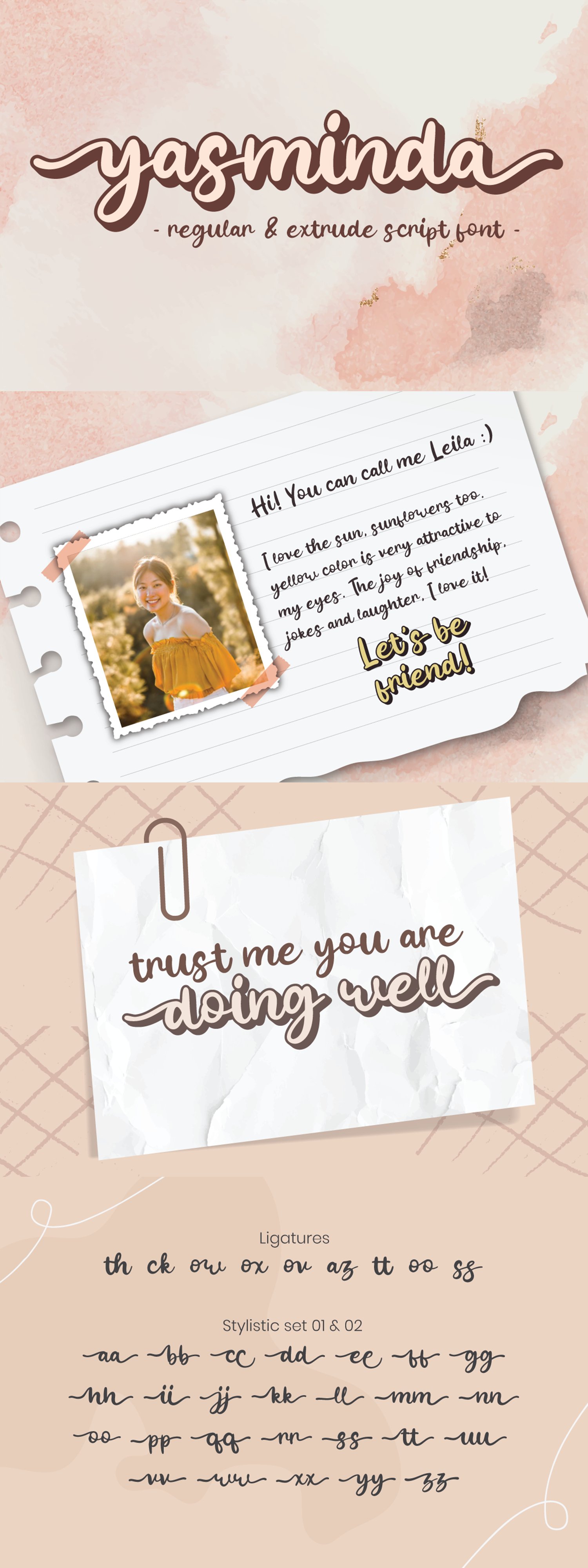 Yasminda - Layered Script Font (1498608)