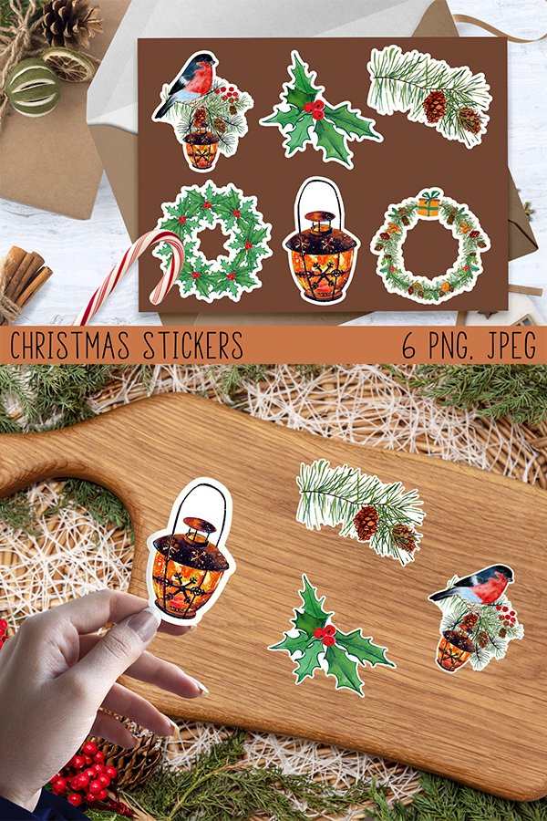 Christmas stickers png, Christmas stickers print and cut