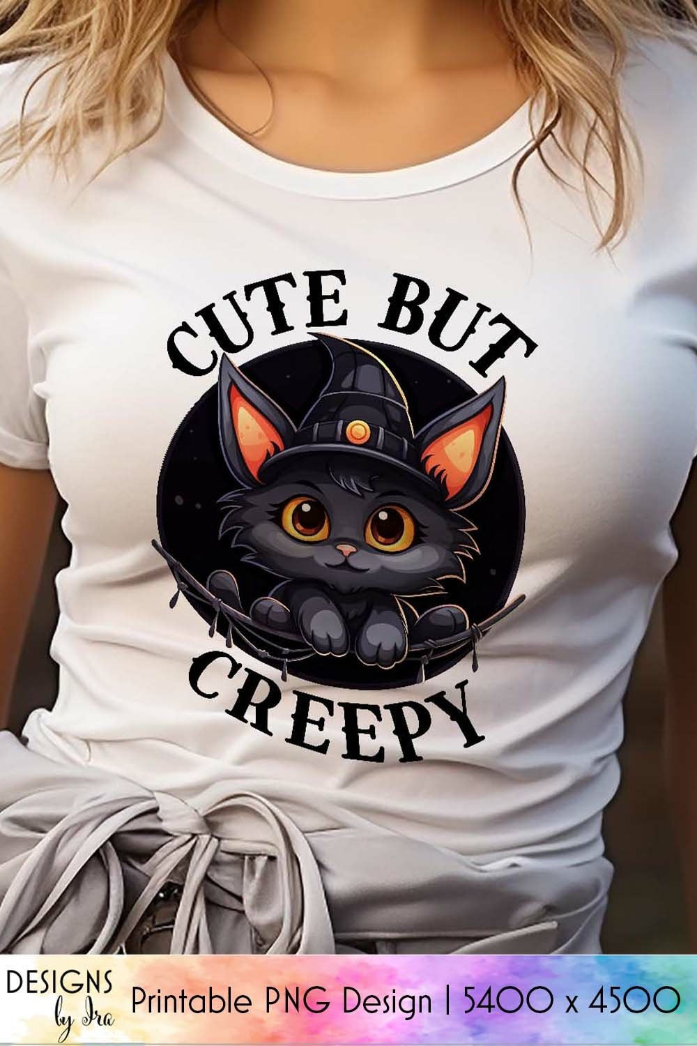 Cute But Creepy Halloween Sublimation | Black Halloween Cat