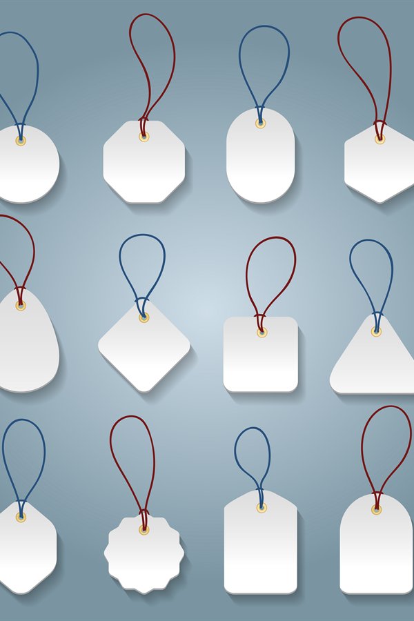 White price tag templates